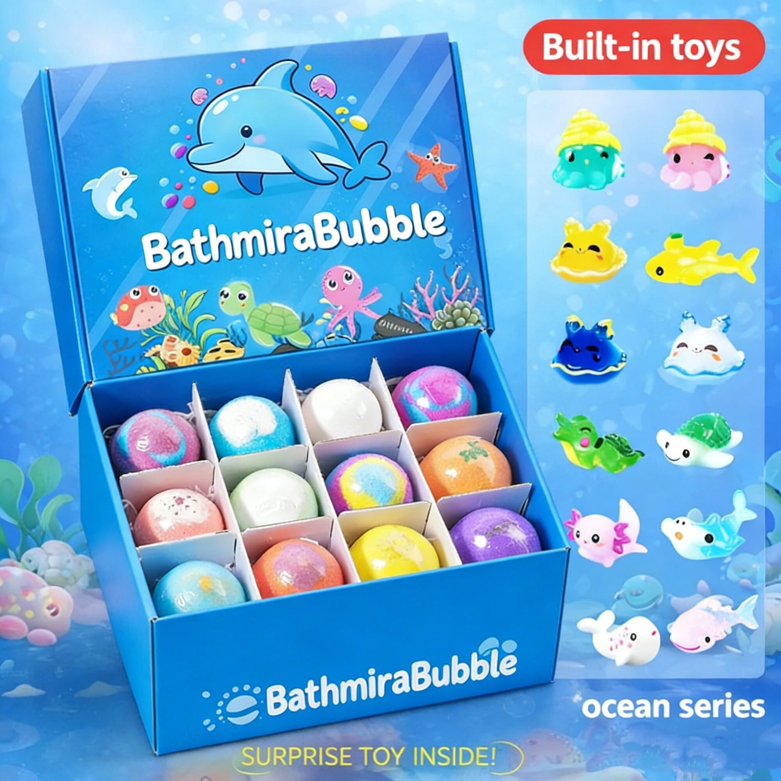 12-Piece Ocean Surprise Toy Bath Bomb Set